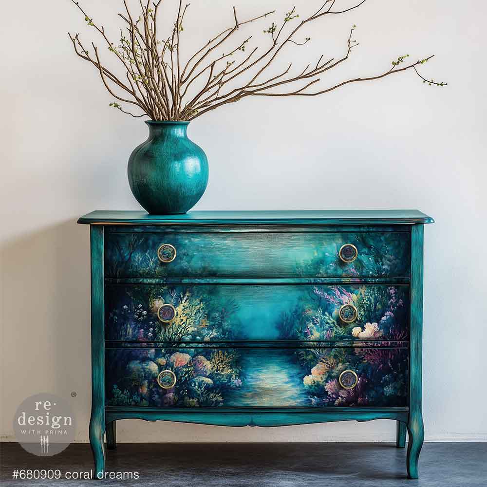 Redesign A1 Decoupage Fiber - Beneath the Blue - 1 sheet, A1 size