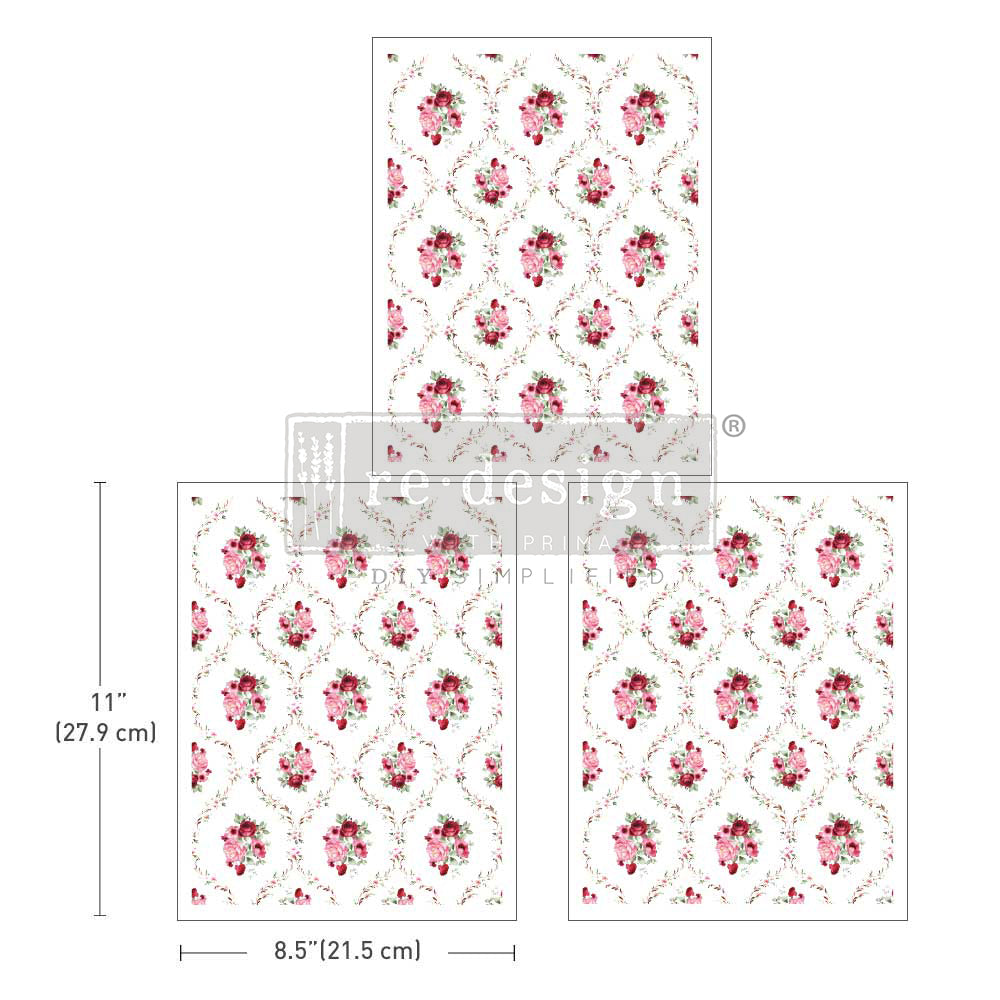 Redesign Middy Transfer – Blush Bouquet - 3 sheets, 8.5"x11"