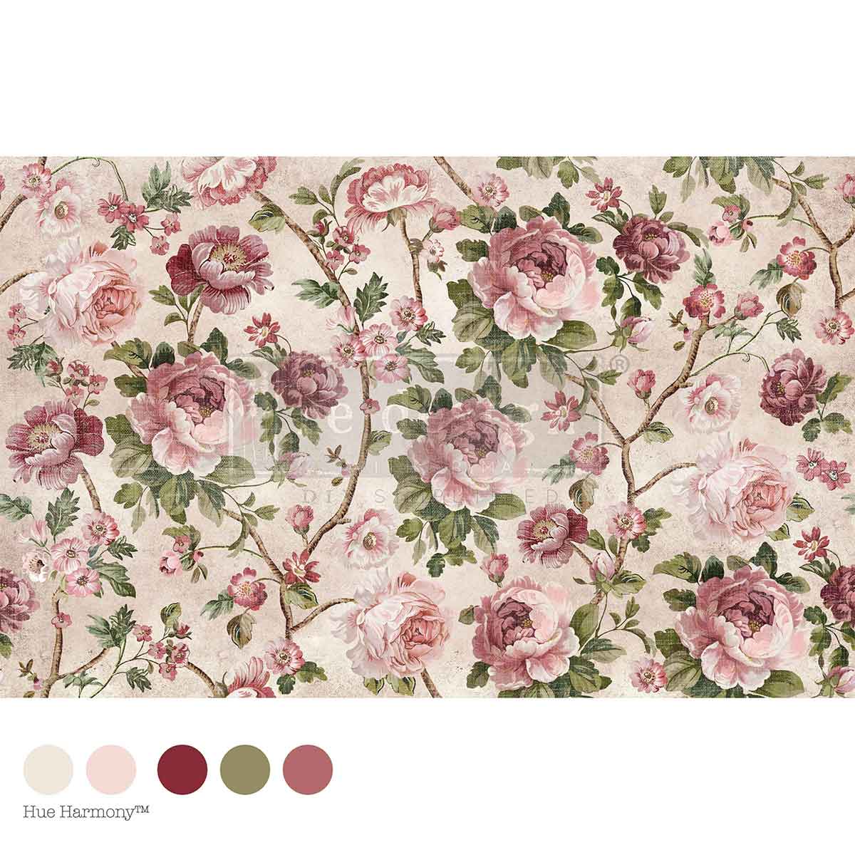 Redesign Decoupage Decor Tissue Paper Kacha – Timeless Blooms – 1 Sheet, 49.53cm x 76.2cm
