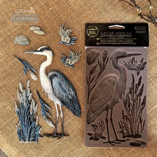 Redesign Decor Moulds - Feathered Stillness – 1 pc, 5″x8″x8mm