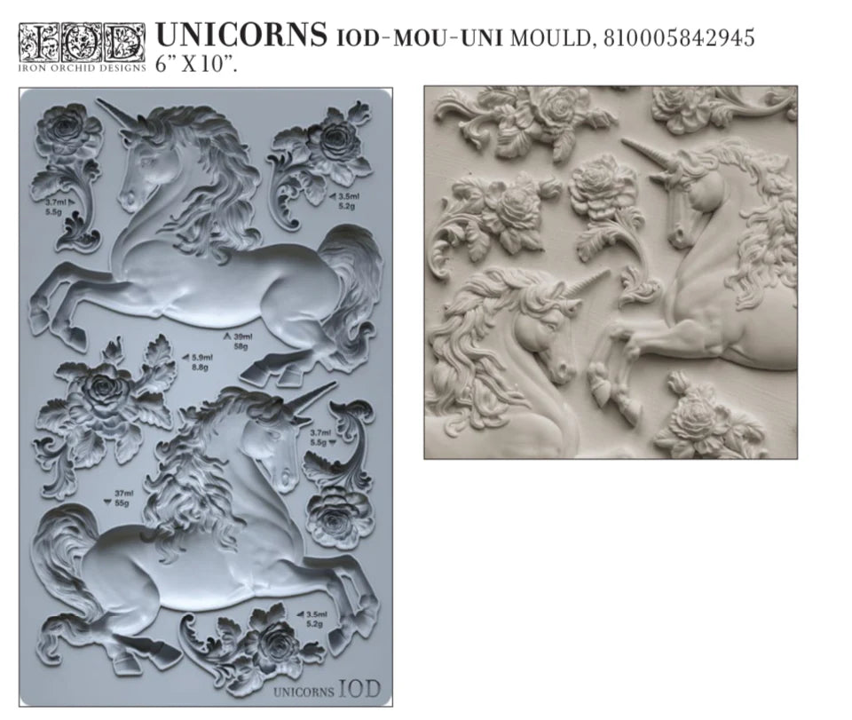 IOD - Unicorns Decor Mould 15.24cm x 25.4cm