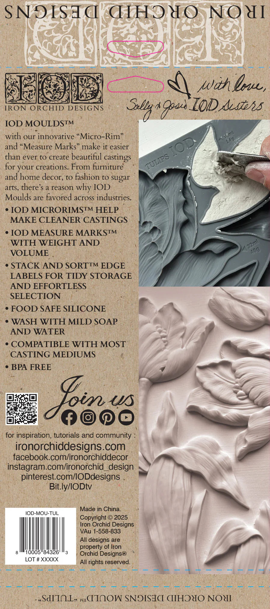 IOD - Tulips Decor Mould 15.24cm x 25.4cm