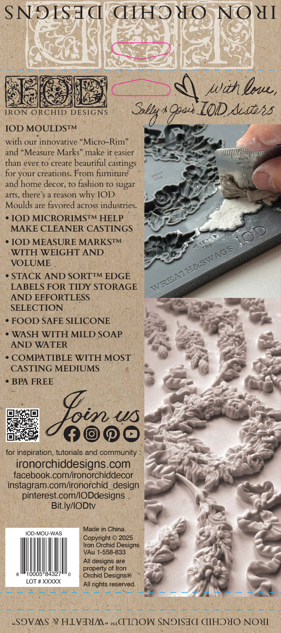 IOD - Wreath & Swags Decor Mould 15.24cm x 25.4cm