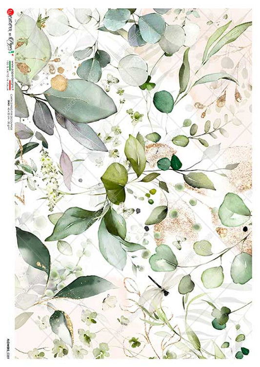 Paper Designs Watercolor Eucalyptus - Size A0 and A1