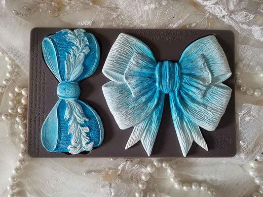 Kacha Decor Moulds® - Vintage Opulence Bow - 1 pc, 5"x8" x8mm