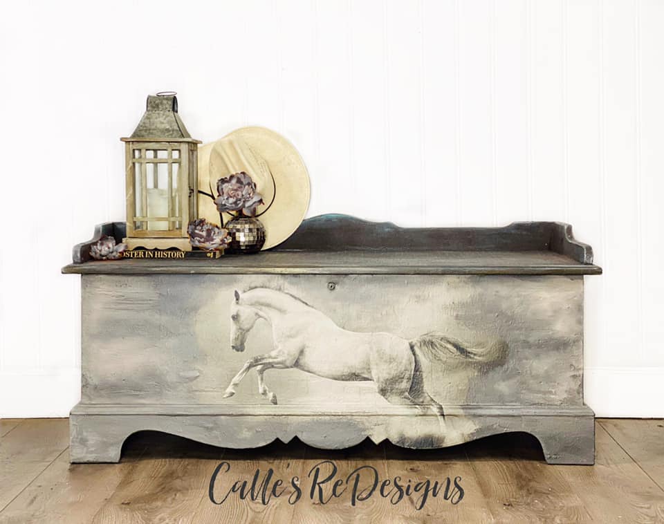 White Horse - Mint Decoupage Paper