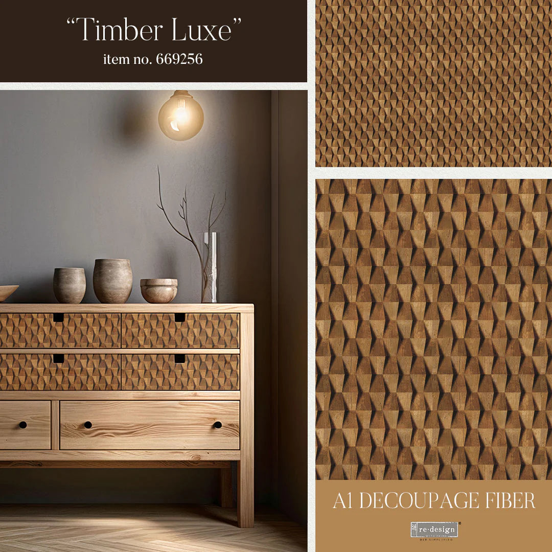 Redesign A1 Decoupage Fiber - Timber Luxe- - 1 sheet – Rescue Recycle Reuse