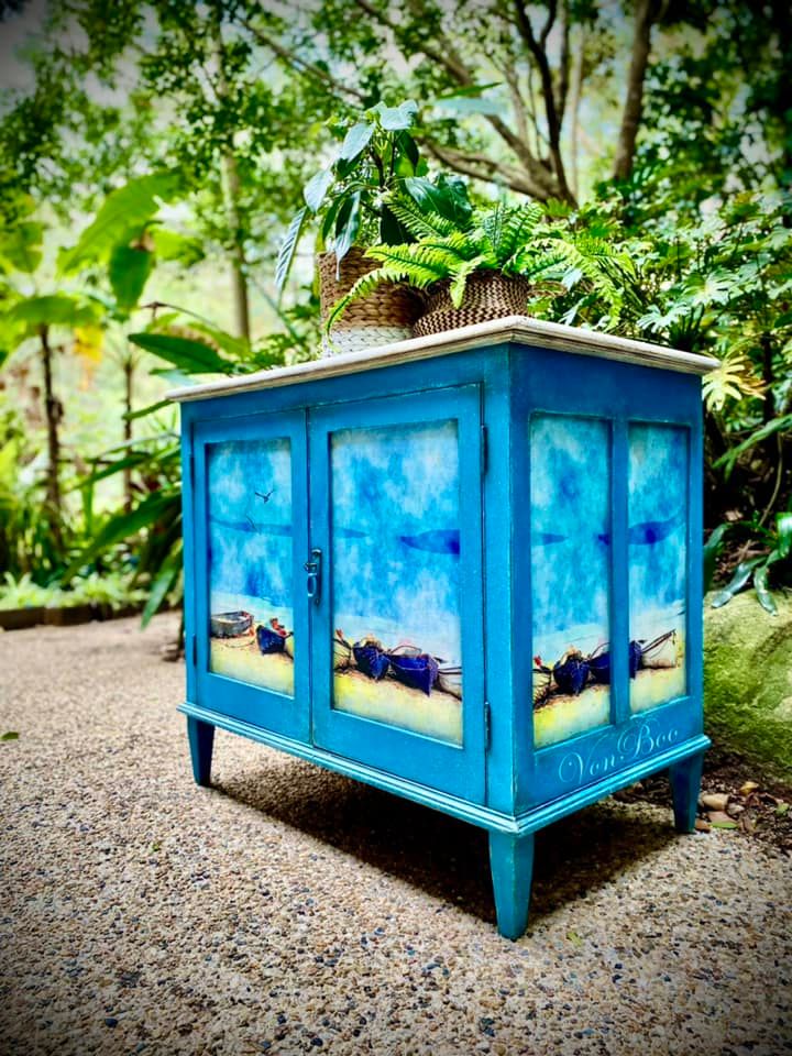 Coastal Blue - Mint Decoupage Paper