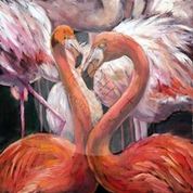 Flamingos - Mint Decoupage Paper