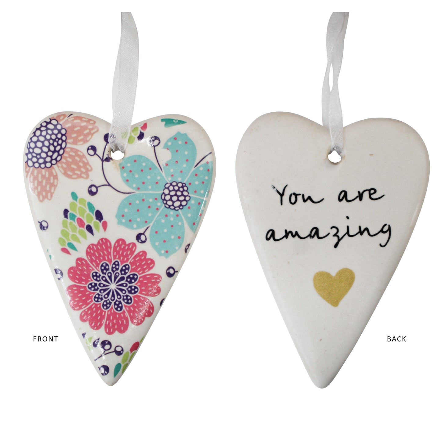 Hanging Ceramic Gift Heart Floral Amazing