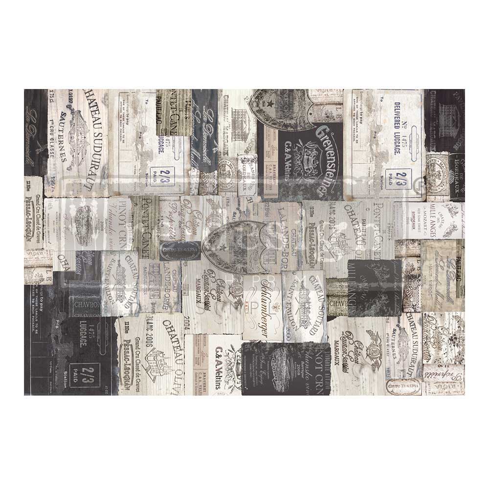 Redesign A1 Decoupage Fiber – Antique Labels – 1 SHEET