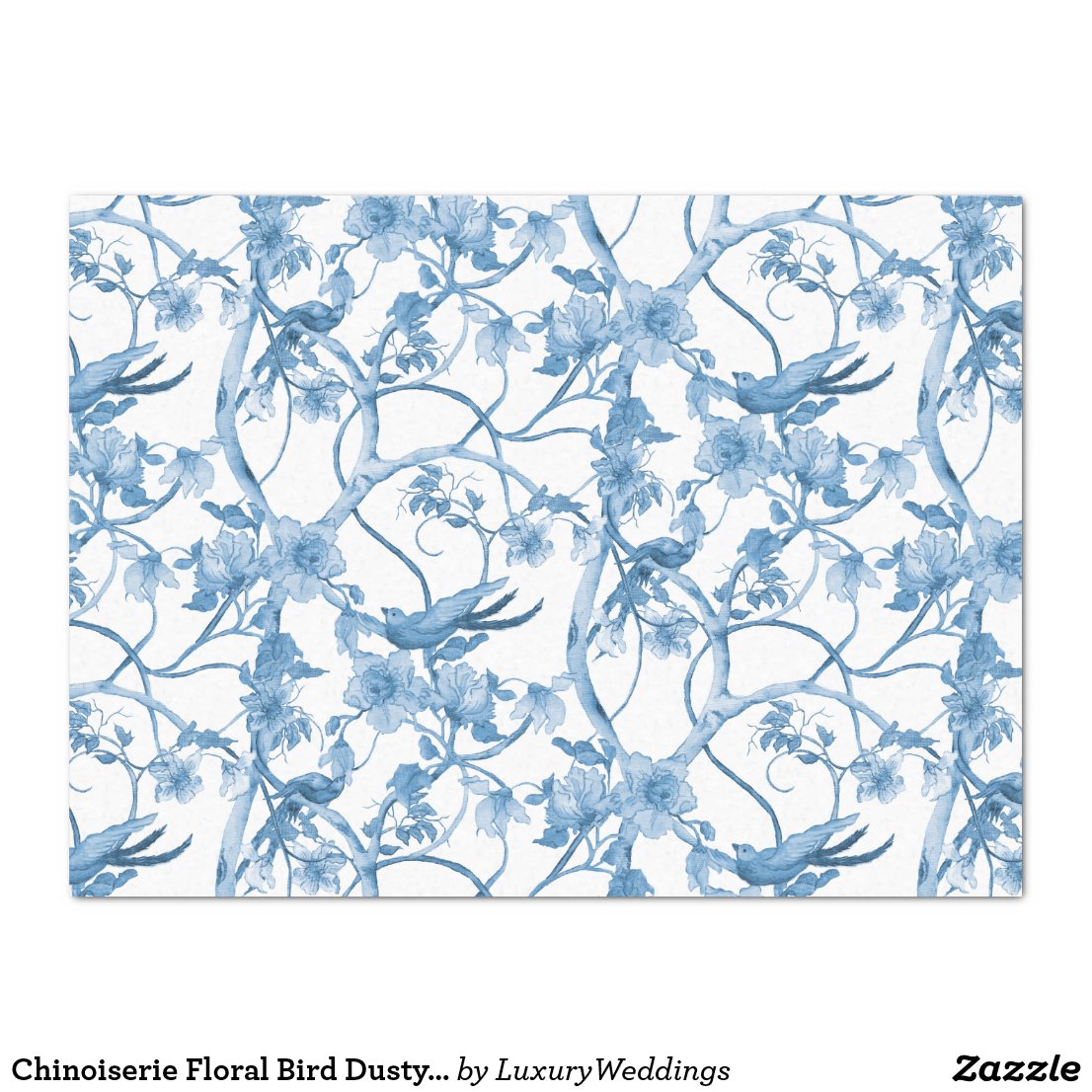 2 Sheets Italy Rice Paper Decoupage Blue Chinoiserie Bird Flowers RCP-AN-97  X2 