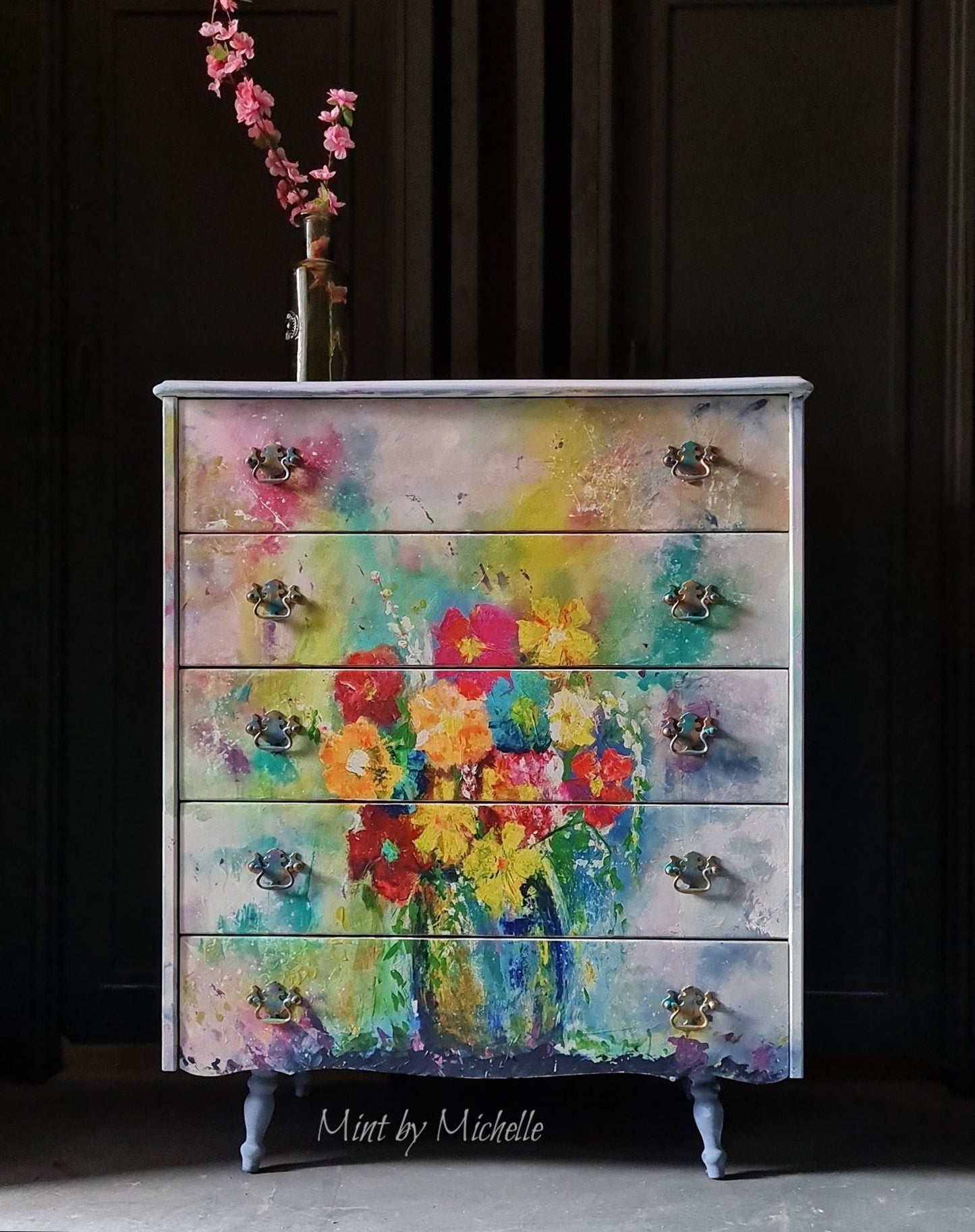 Karen's Technicolour Bouquet - Mint Decoupage Paper