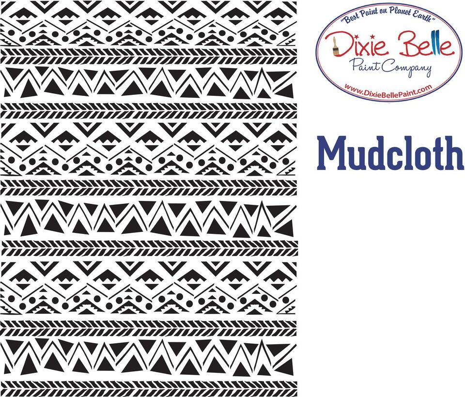 Belles & Whistles Mudcloth Stencil - 14x18in (35.56x45.72cm)