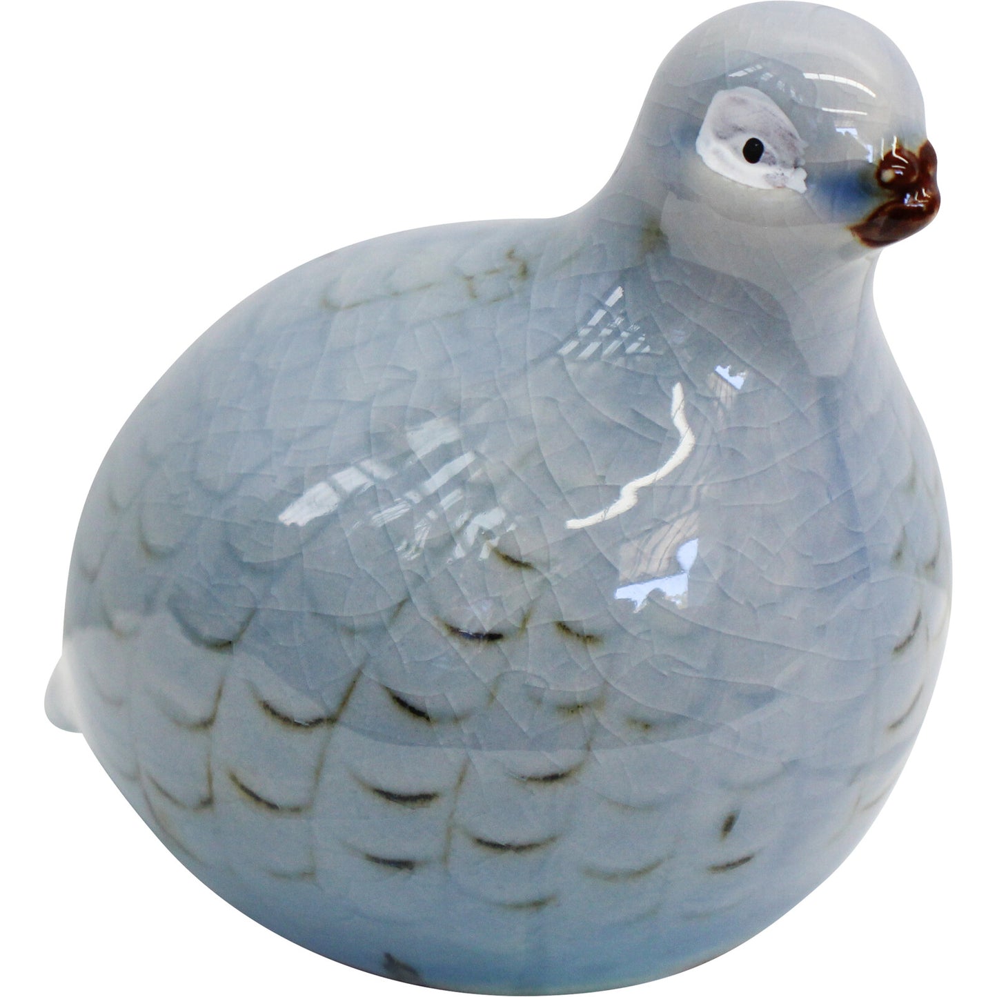 Petite Soft Blue Ceramic Guinea Fowl / Quail