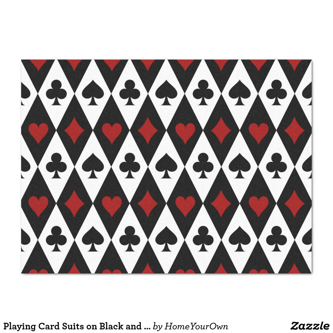 Zazzle - Playing Card Suits on Black and White Decoupage Tissue Paper