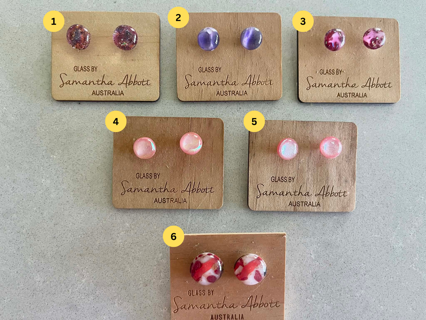 Samantha Abbott Studs - Pink Tones