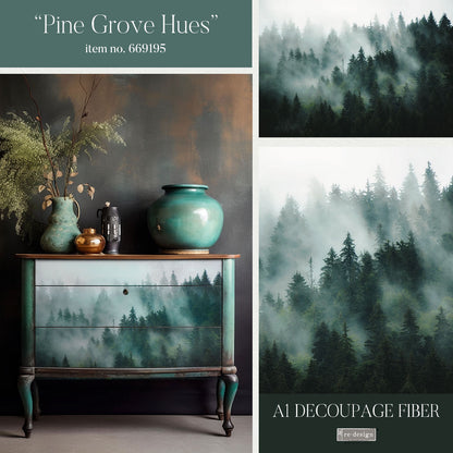 Redesign A1 Decoupage Fiber- Pine Grove Hue - 1 SHEET