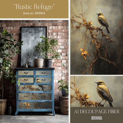 Redesign A1 Decoupage Fiber- Rustic Refuge - 1 sheet, A1 size - 59.4cm x 84.1cm
