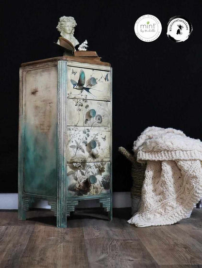 Pale Blossom - Mint Decoupage Paper