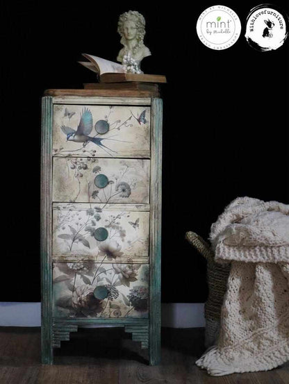 Pale Blossom - Mint Decoupage Paper