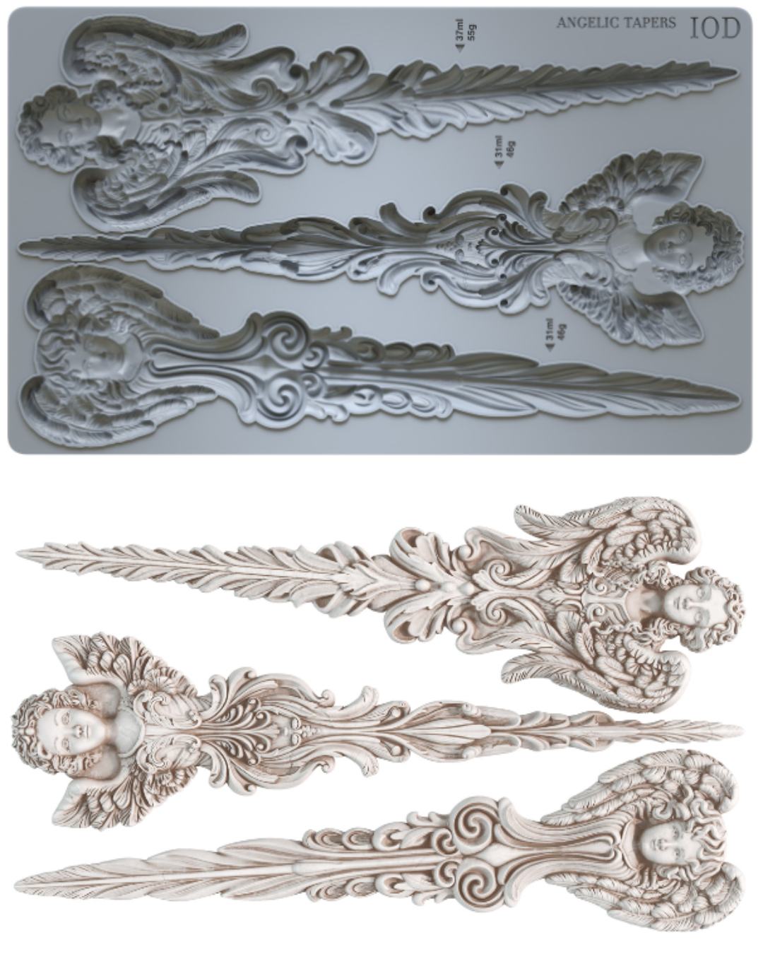 IOD- Angelic Tapers Decor Mould 6x10