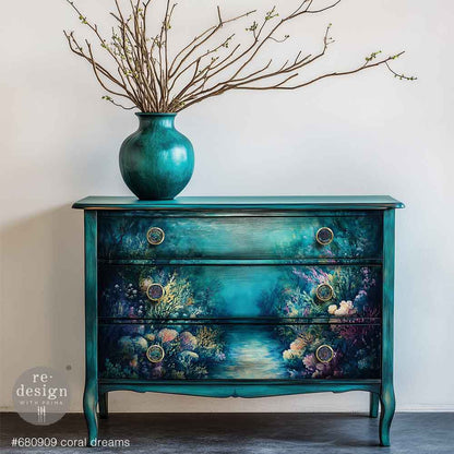 Redesign A1 Decoupage Fiber - Coral Dreams - 1 sheet, A1 size