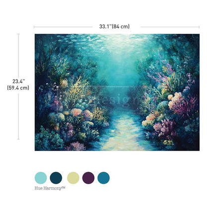 Redesign A1 Decoupage Fiber - Coral Dreams - 1 sheet, A1 size