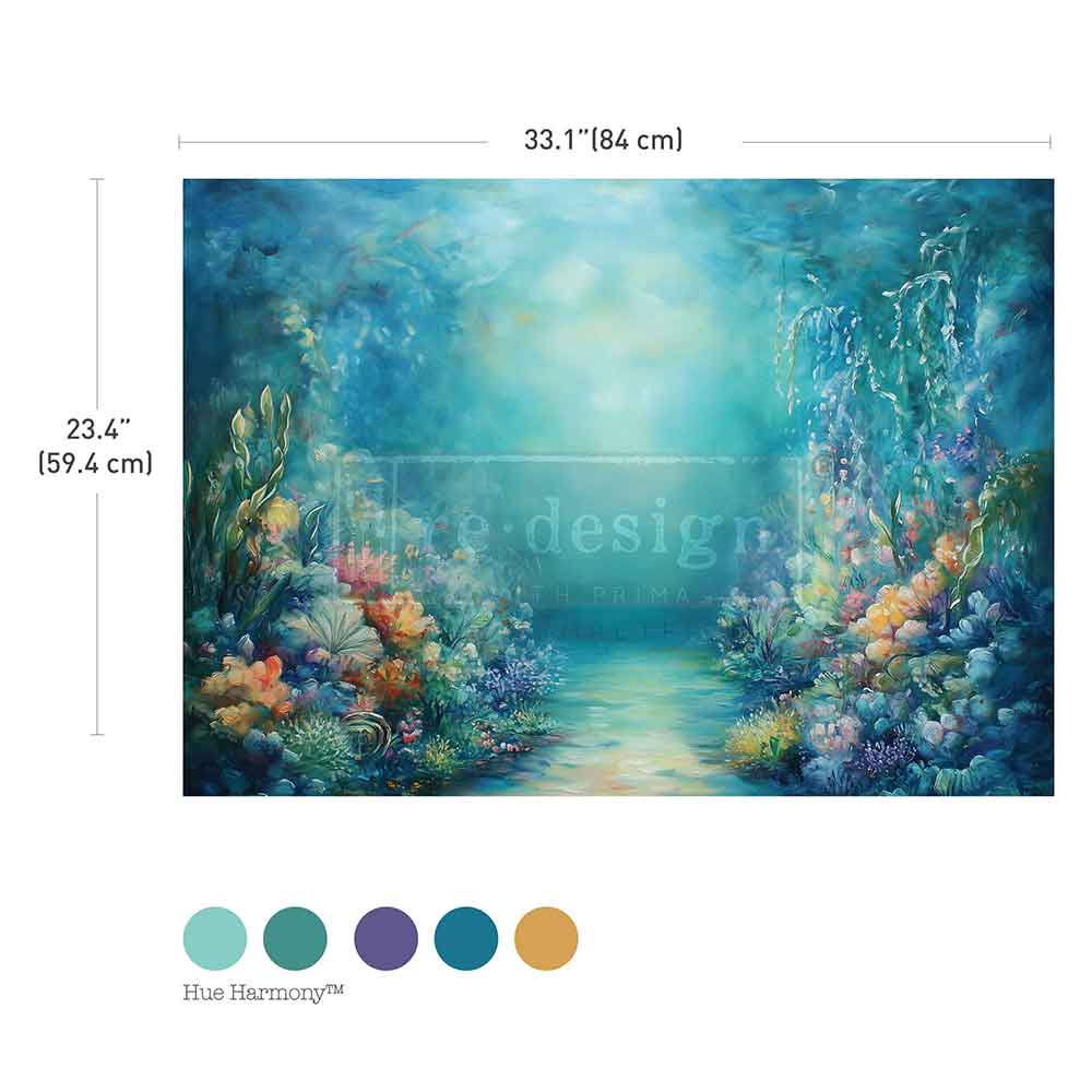 Redesign A1 Decoupage Fiber - Beneath the Blue - 1 sheet, A1 size