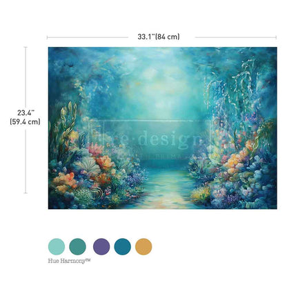 Redesign A1 Decoupage Fiber - Beneath the Blue - 1 sheet, A1 size