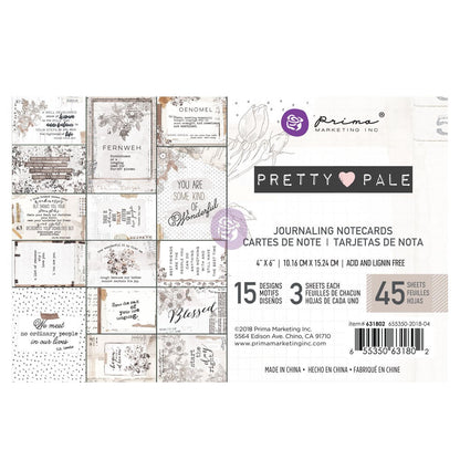 Prima Marketing - 4×6 Journal Cards - Pretty Pale
