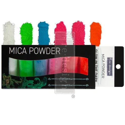 Decor Pigment Powder Set - Glow In The Dark - 6 colors x 5g each