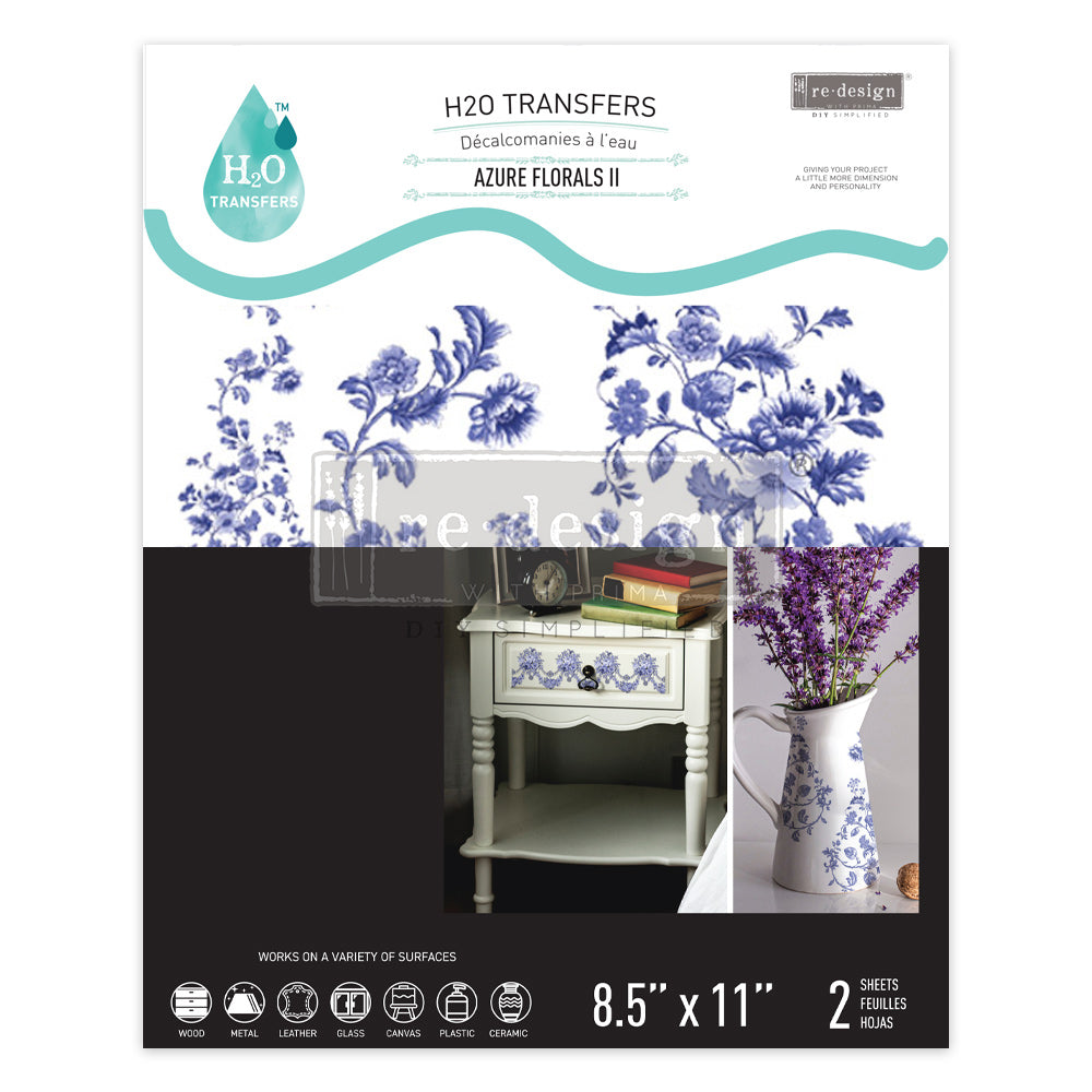 H20 Transfers - Azure Florals II