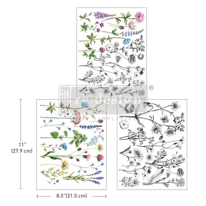 Redesign Middy Transfer – Tiny Flowers - 3 sheets, 8.5"x11"