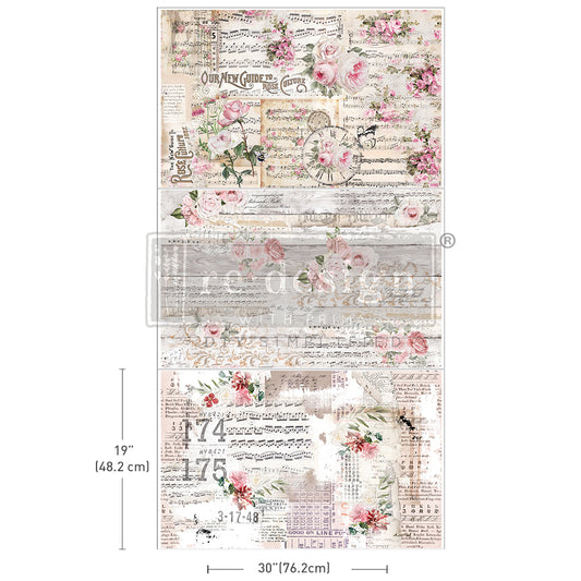 Redesign Decor Tissue Paper Pack - Shabby Chic Sheets – 3 sheets