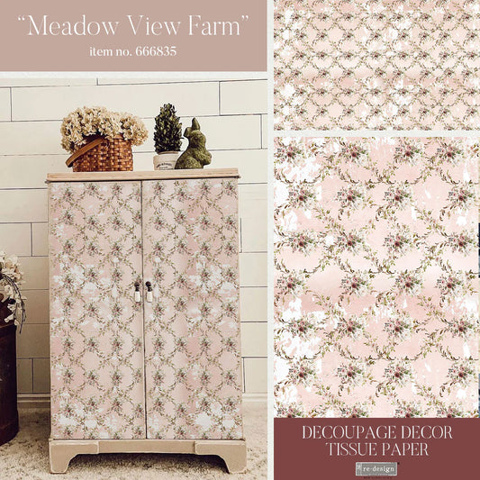 Decoupage Tissue Paper -  Meadow View Farm - Redesign with Prima