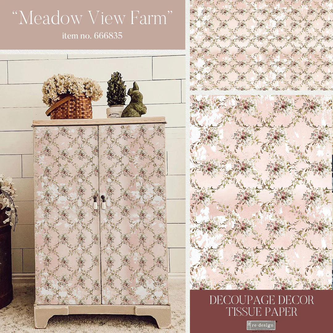 Decoupage Tissue Paper -  Meadow View Farm - Redesign with Prima
