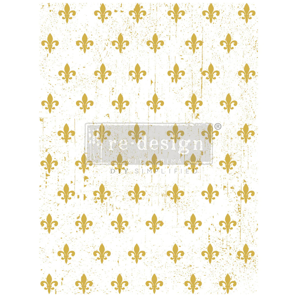 Gold Decor Transfer - Fleur de Lis - Redesign with prima