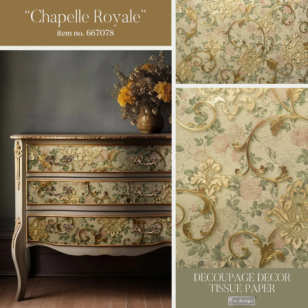 Decoupage Tissue Paper - Chapelle Royale - Redesign with Prima