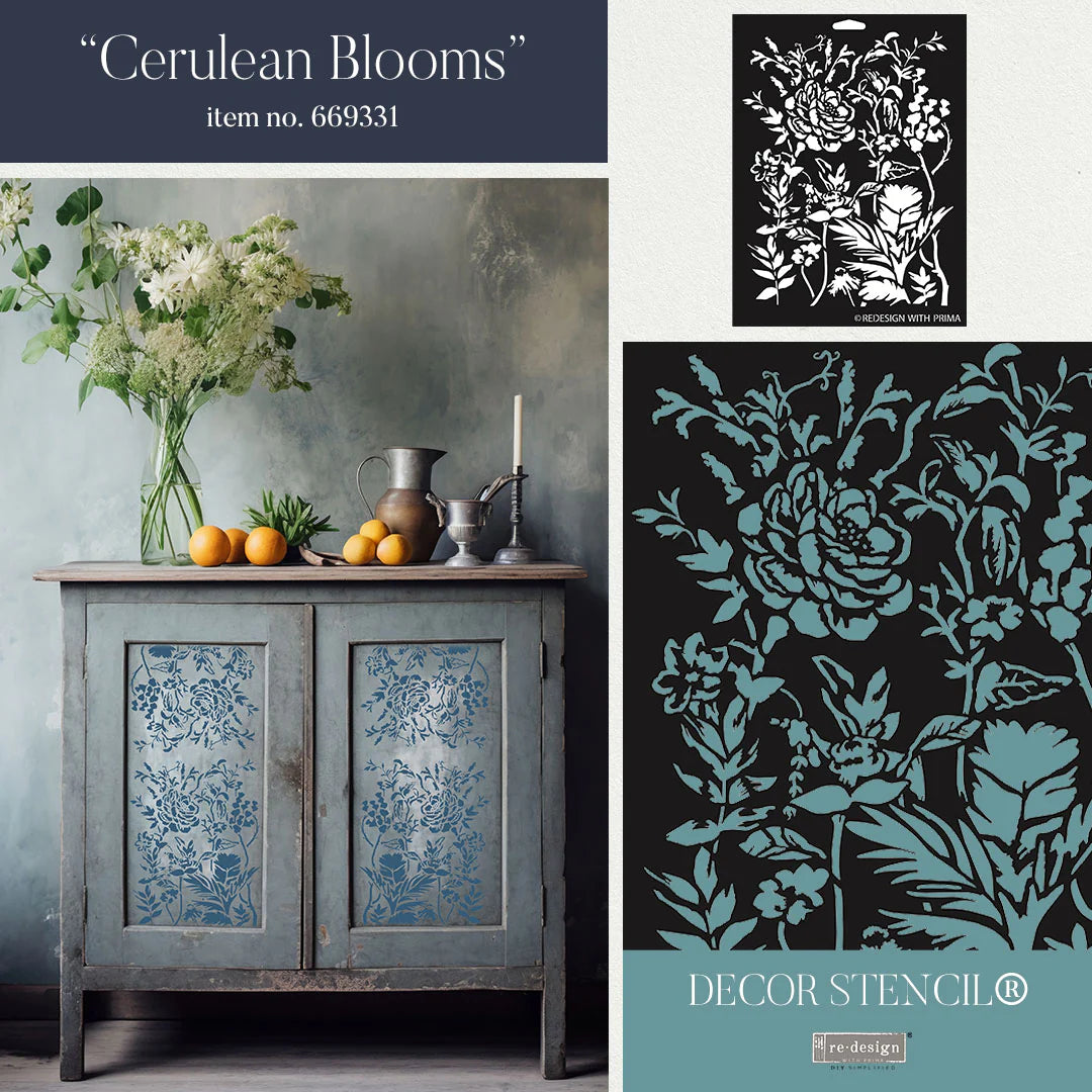 Redesign Decor Stencils® - Cerulean Blooms - 1 pc, 9"x12"