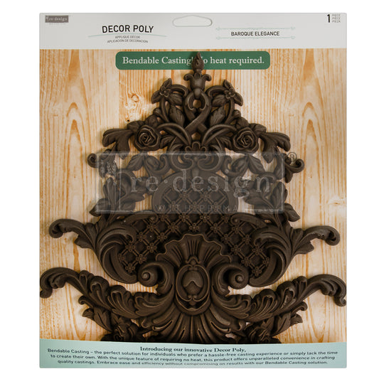 Decor Poly - Baroque Elegance - 10"x9.89"x0.49" / 25.4cmx25.1cmx1.2cm