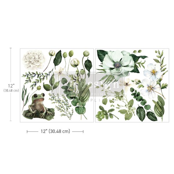 Redesign - Maxi Transfer - Froggy Meadow Greens - 2 sheets, 12"x12"