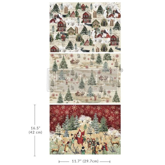 Redesign - A3 Decoupage Fiber Pack - Whimsical Woodland- 3 sheets, 11.7"x16.5" each