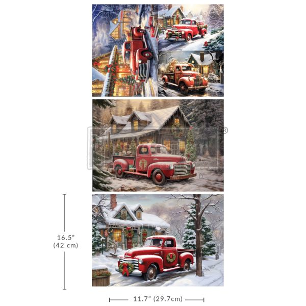 Redesign - A3 Decoupage Fiber Pack - Christmas Cargo - 3 sheets, 11.7"x16.5" each