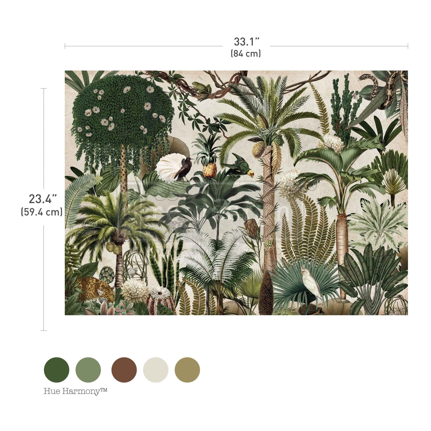 Redesign A1 Decoupage Fiber – Jungle Bloom – 1 sheet, 23.4″x33.1″
