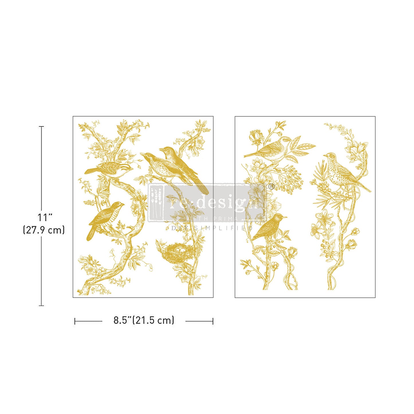 Kacha Middy Foil Transfers - Golden Serenade - 2 sheets, 8.5" x 11"