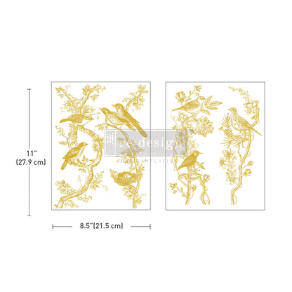 Kacha Middy Foil Transfers - Golden Serenade - 2 sheets, 8.5" x 11"