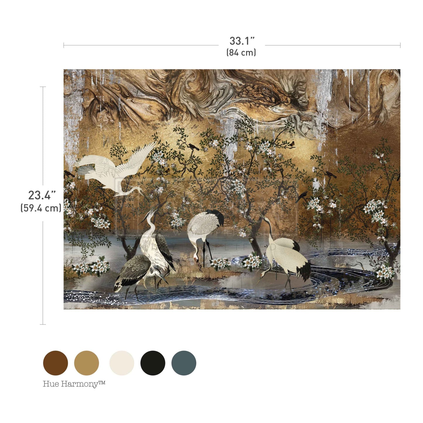 Redesign A1 Decoupage Fiber – Graceful Wings – 1 sheet, 23.4″x33.1″