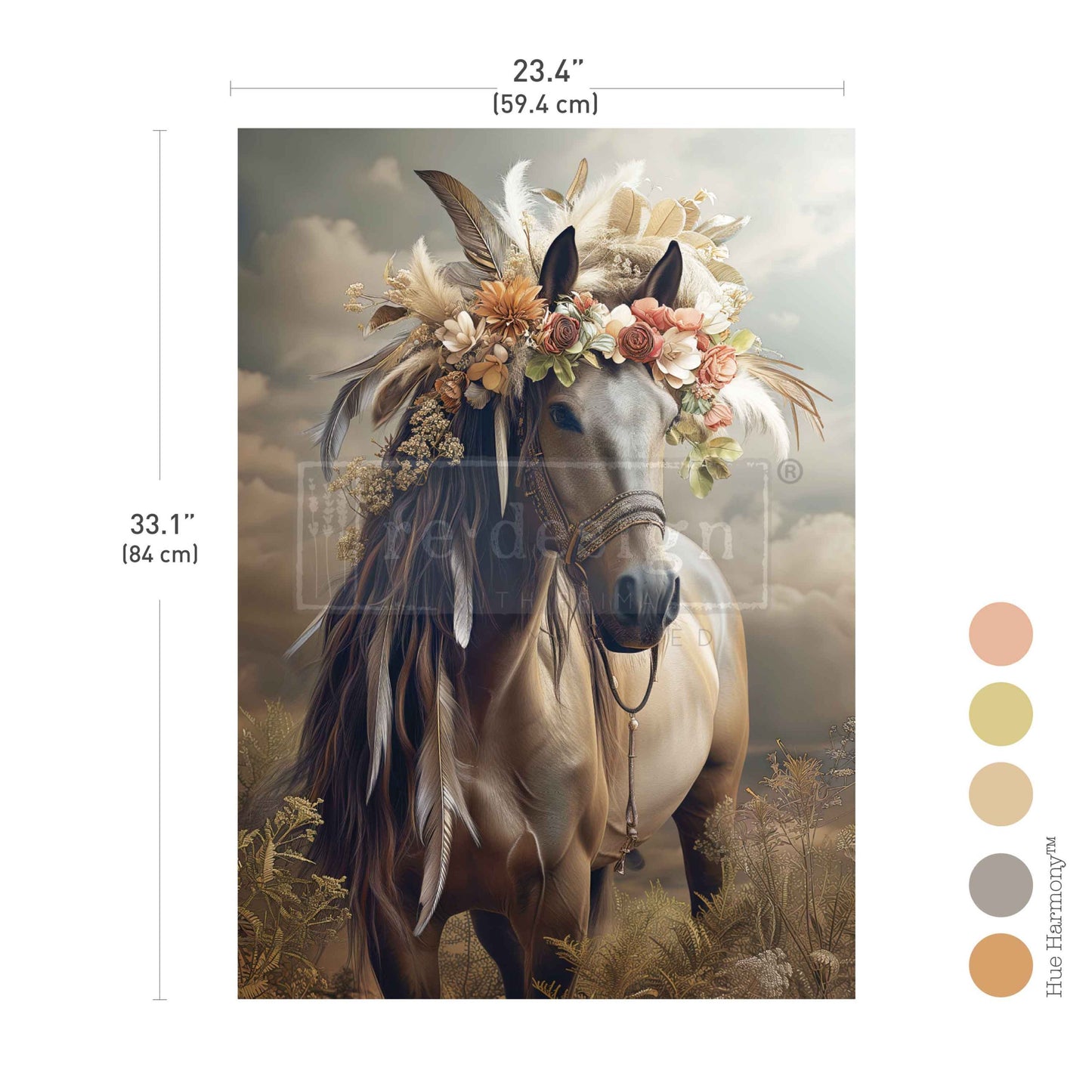 Redesign A1 Decoupage Fiber – Noble Steed – 1 sheet, 23.4″x33.1″