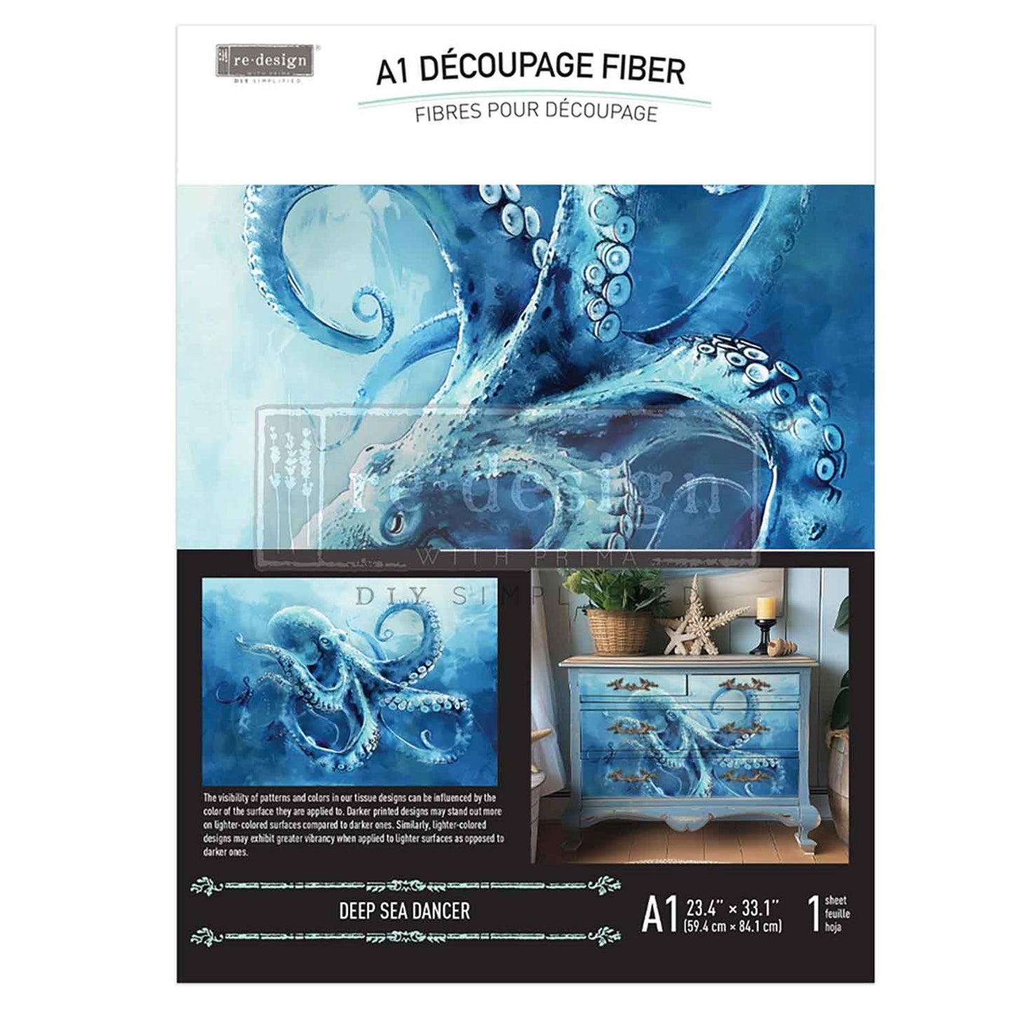 Redesign A1 Decoupage Fiber - Deep Sea Dancer - 1 sheet, A1 size